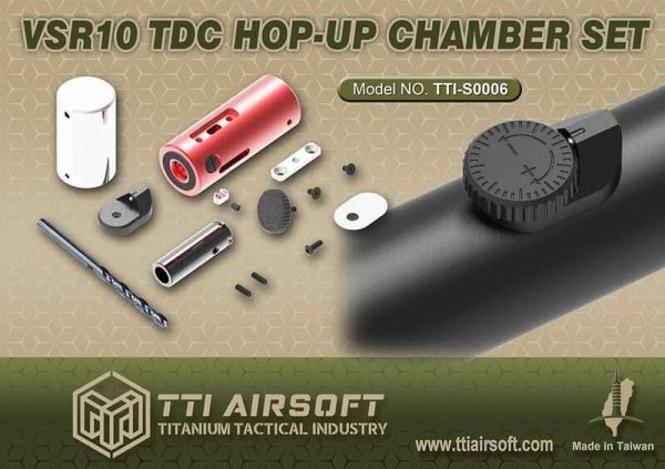 TTI for Marui VSR10 TDC垂直下壓HOP-UP座 含安裝工具 手拉空氣槍用 TTI S0006
TTI Airsoft
VSR10 Hop Up 套件
VSR-10 TDC Hop Up Chamber
CNC Hop Up 腔 VSR10
手拉空氣槍 改裝 VSR10
Marui VSR 系統 改裝
TDC 調整套組 VSR10
高精度 空氣槍配件