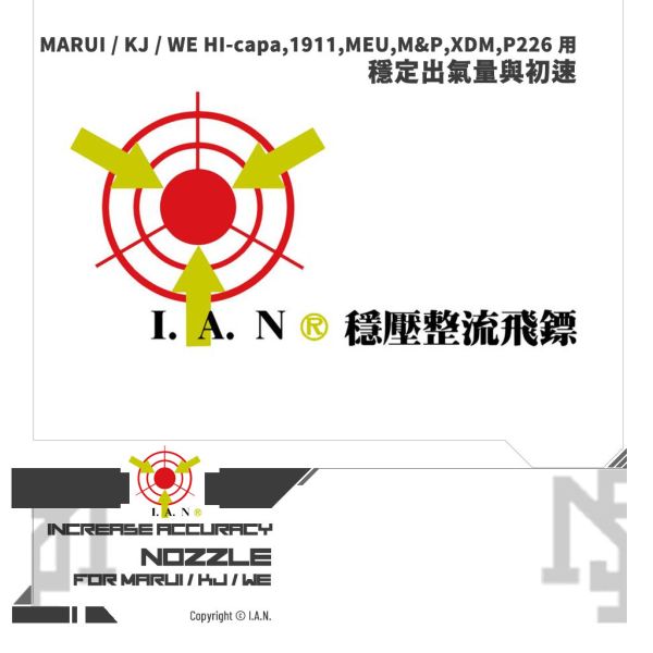I.A.N. Nozzle Cap (for MARUI / KJ / WE HI-capa,1911,MEU,M&P,XDM,P226) I.A.N.,Nozzle Cap,MARUI,KJ,WE,HI-capa,1911,MEU,M&P,XDM,P226,IPSC