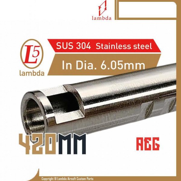 Lambda Stainless Steel AEG Lambda05/6.05mm Inner Barrel (430mm) Lambda,拉姆達,µm,micromemter,Stainless Steel,AEG,Inner Barrel,6.05mm,430mm,YMS AIRSOFT,YMS,AIRSOFT,YAMASHUN,TAIWAN AIRSOFT,AIRSOFT TAIWAN,亞瑪順,生存遊戲