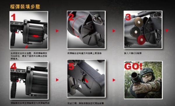 ICS MGL  撒旦之輪 榴彈發射器 ICS Airsoft, ICS AEG, ICS 空氣軟槍, AEG 電動槍, 分離式 Gearbox, ICS M4