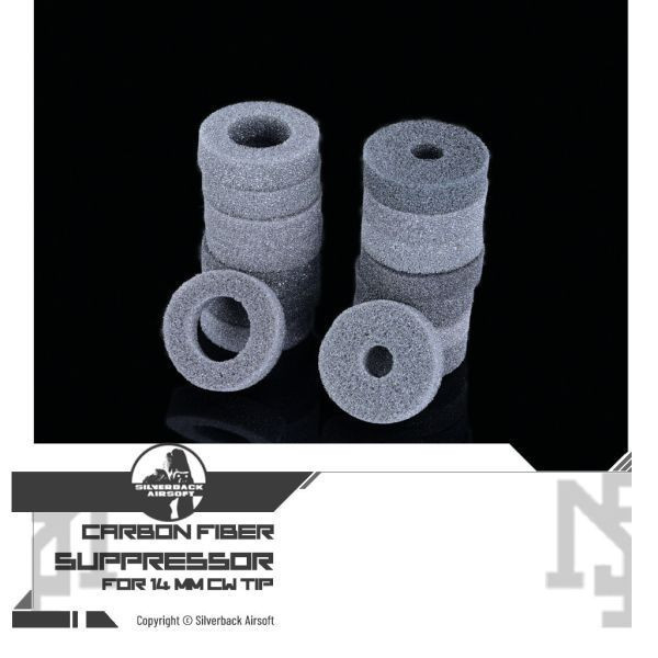 SILVERBACK Carbon Fiber Suppressor V2 (14 mm CCW, S - XXL) SILVERBACK,Carbon Fiber,Suppressor,V2,14 mm CCW