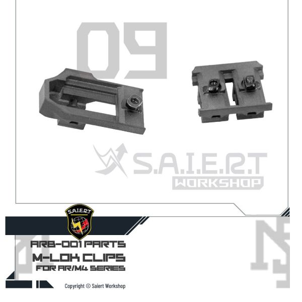 Saiert ARB-001 09 M-LOK Clips Saiert Workshop,ARB-001-01,AR,Bullpup,Coversion Kit,GHK,VFC,Maple Leaf ML44,AR,M4,GBB,M-LOK,clip