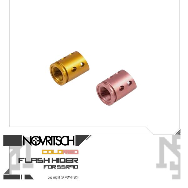 NOVRITSCH SSR90 Custom Flash Hider (Gold, Pink) NOVRITSCH,SSR90,FN Herstal,P90,Custom,Flash Hider,Gold,Pink