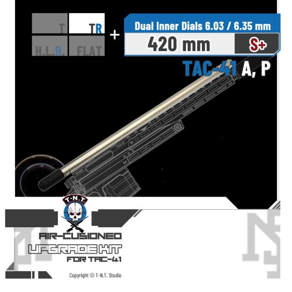 T-N.T. APS-X HOP-UP System TAC-41 420 S+ Upgrade Kit (420 mm) T-N.T.,APS-X HOP-UP System,TAC-41,420,S+,Upgrade Kit,inner barrel,HOP bucking,420 mm
