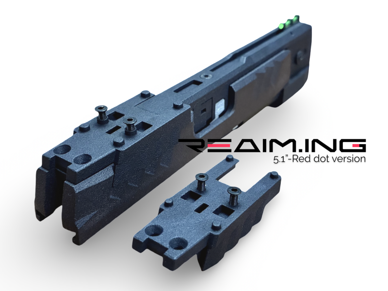 REAIM.ing MÖBIUS 5吋紅點版競技滑套總成 Hi Capa滑套, MÖBIUS, REAIM.ing, TDC Hop, 紅點滑套, Hi Capa改裝, 競技手槍, 3D列印滑套, TM規格, YMS