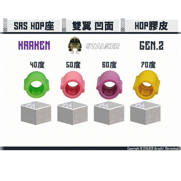 STALKER "KRAKEN" SRS Concave dual-winded GEN.2 HOP Bucking (40°/50°/60°/70°) STALKER,KRAKEN,SRS,Concave,Gen.2,Bucking,40°,50°,60°,70°,YMS AIRSOFT,YMS,AIRSOFT,YAMASHUN,TAIWAN AIRSOFT,AIRSOFT TAIWAN,亞瑪順,生存遊戲