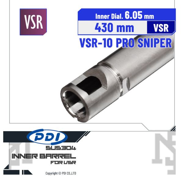 PDI Stainless Steel VSR 6.05 mm Inner Barrel (430 mm) PDI,Stainless Steel,VSR,6.05 mm,Inner Barrel,430 mm