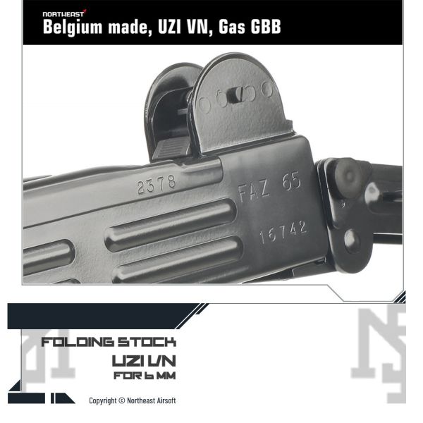 Northeast Belgium "UZI VN" GBB SMG (Folding Stock ver.) Northeast,IMI,UZI VN,GBB,SMG,Folding Stock,Belgium,FN