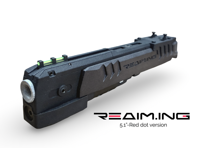 REAIM.ing MÖBIUS 5吋紅點版競技滑套總成 Hi Capa滑套, MÖBIUS, REAIM.ing, TDC Hop, 紅點滑套, Hi Capa改裝, 競技手槍, 3D列印滑套, TM規格, YMS