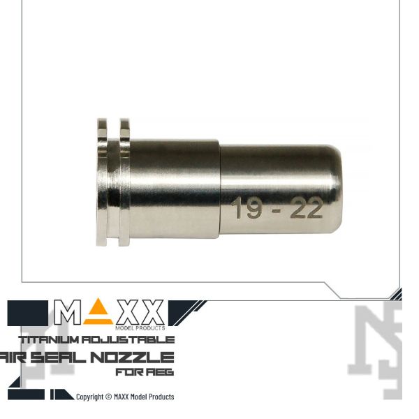 MAXX AEG Titanium Adjustable Air Seal Nozzle (19 - 22 mm) (High FPS) MAXX,AEG,Titanium,Adjustable,Air Seal,Nozzle,19 - 22 mm,High FPS,MX-NOZ1922TN