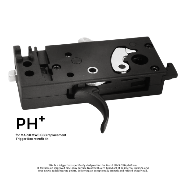 PH⁺ MARUI MWS規格 扳機盒總成 YMS PH+ MWS, MARUI MWS 扳機盒總成, GBB 瓦斯槍 升級套件, Tokyo Marui MWS parts, 扳機彈簧 強化, GBB upgrade parts, MWS 瓦斯槍 配件, PH+ GBB parts, Airsoft GBB upgrades