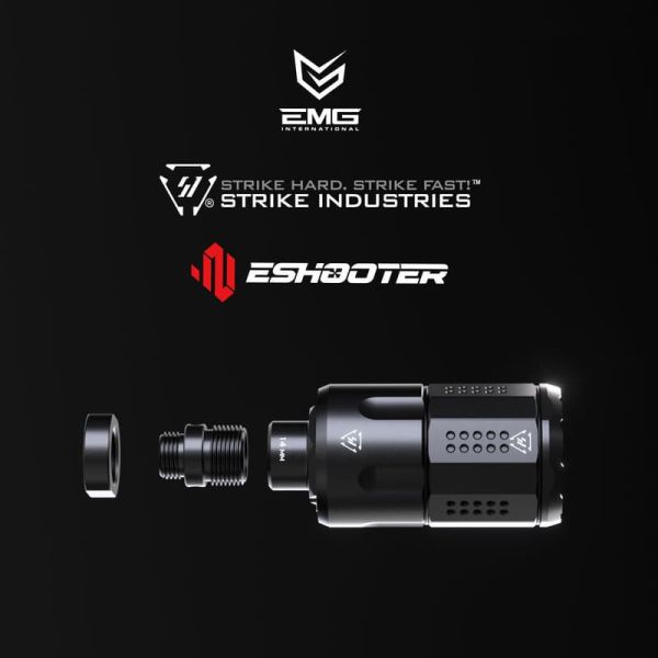 Eshooter EMG x Strike Industries 線性補償器 內建Mono發光器 EShooter, EShooter Tracer, 空氣軟槍 槍口配件, Tracer 曳光器, 線性補償器, Airsoft muzzle device, GBB Tracer, AEG Tracer