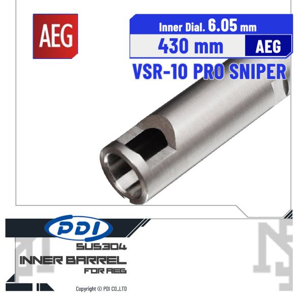 PDI Stainless Steel AEG 6.05 mm Inner Barrel (430 mm) PDI,Stainless Steel,AEG,6.05 mm,Inner Barrel,430 mm