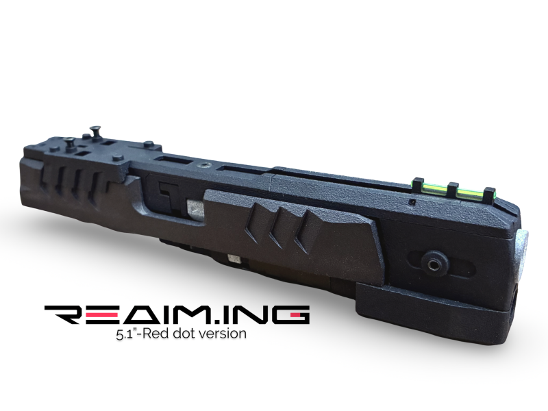 REAIM.ing MÖBIUS 5吋紅點版競技滑套總成 Hi Capa滑套, MÖBIUS, REAIM.ing, TDC Hop, 紅點滑套, Hi Capa改裝, 競技手槍, 3D列印滑套, TM規格, YMS