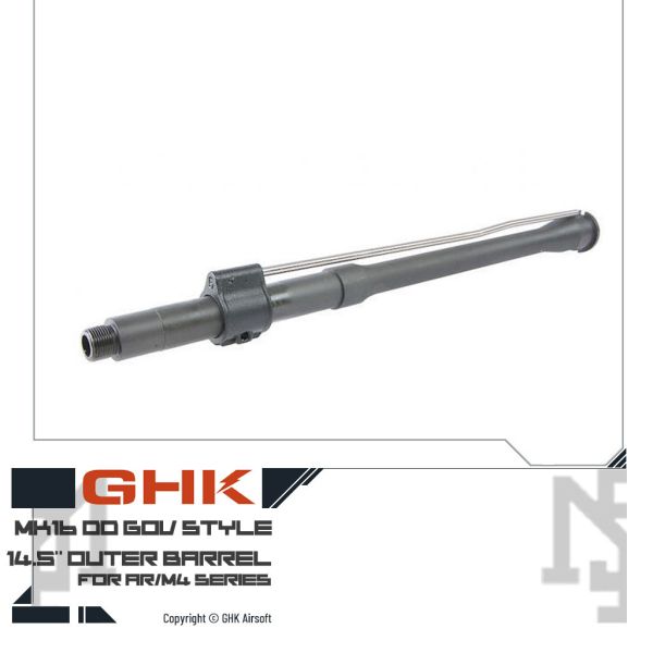 GHK AR/M4 URGI 14.5" MK16 DD GOV Style Outer Barrel Set GHK,AR,M4