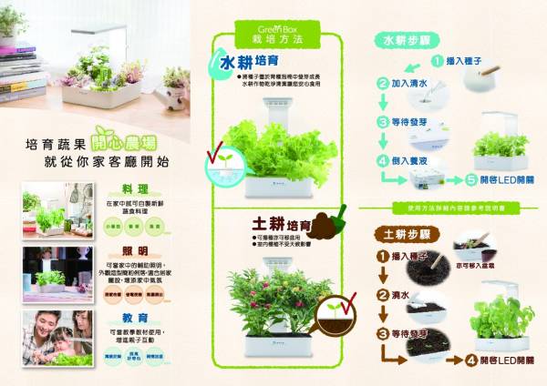 Green Box 小農夫植栽體驗 小農夫,植物培育機,迷你植物燈,植物生長燈,Fresco,水土耕兩用,親子教育