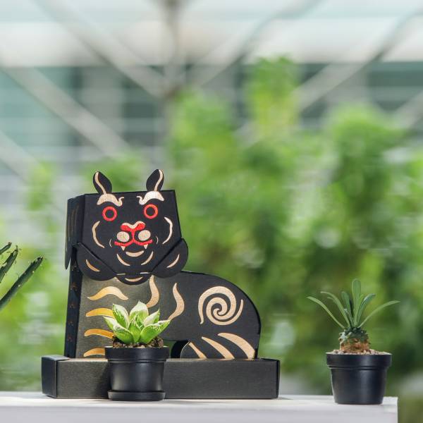 Paper Garden LED Mini Grow Light/ Tiger God- General Black Tiger Amulet 虎爺,黑虎將軍,下壇將軍,招財,新年,新春,送禮,迷你植物燈,多肉植物,室內種植,擋小人