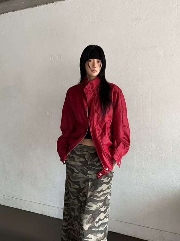 W012.立領皺皺外套 