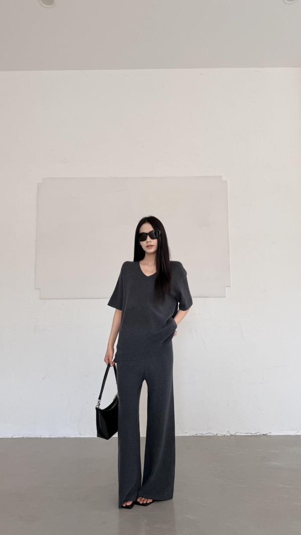 老錢風套裝（深灰） 