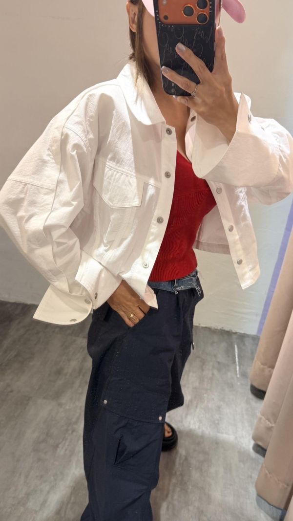 立領工裝短版外套 