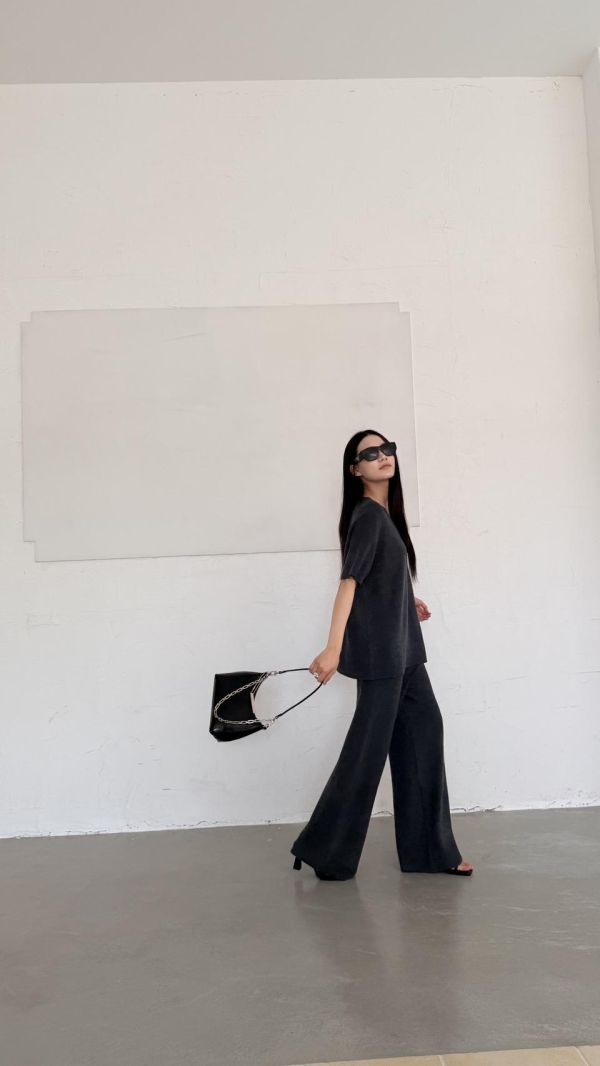 真皮雙鏈月牙包（黑色） 