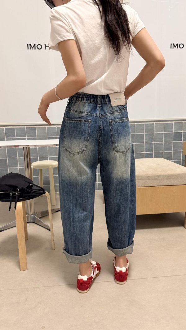 造型口袋九分牛仔褲 