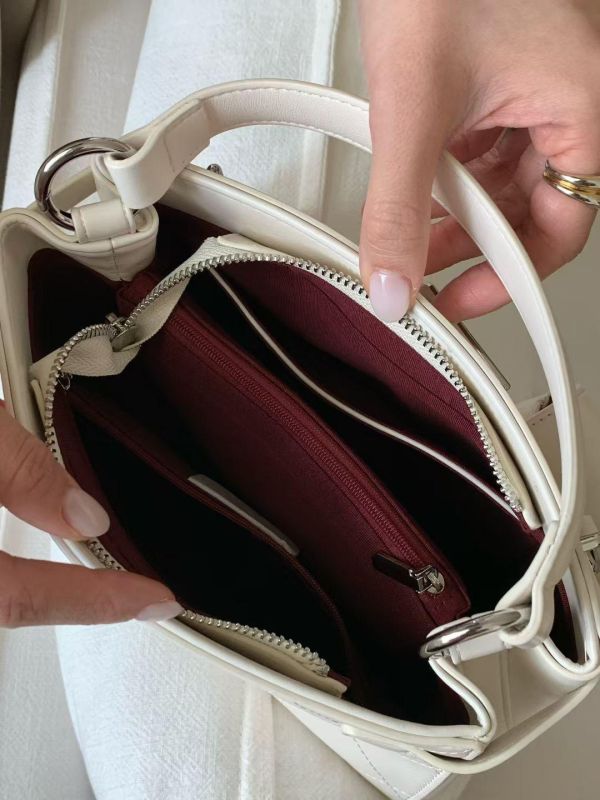 法式菱格真皮二用包 