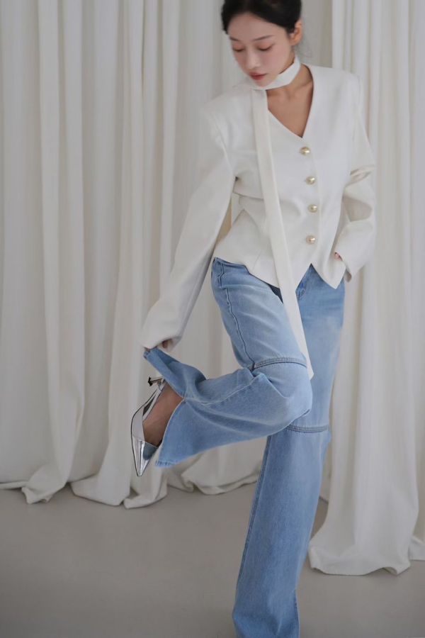 S02.Ｖ領純色外套 