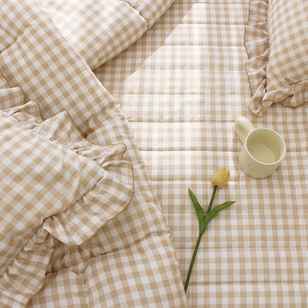 U02.格紋滾邊四季被 