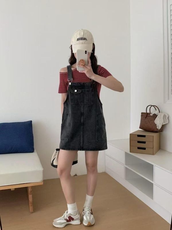 吊帶牛仔裙 