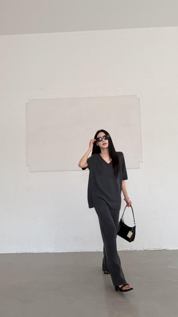 老錢風套裝（深灰） 