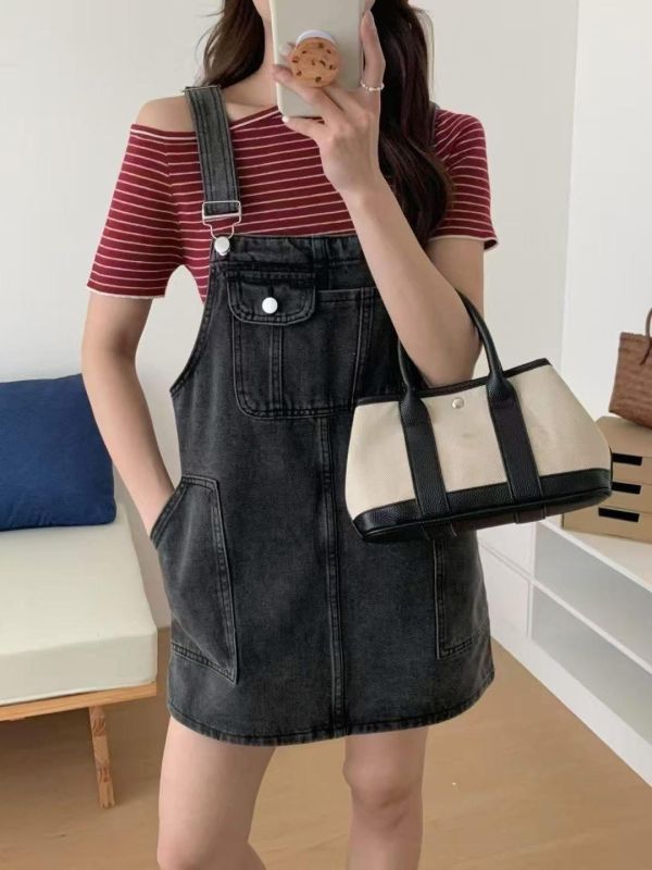 吊帶牛仔裙 