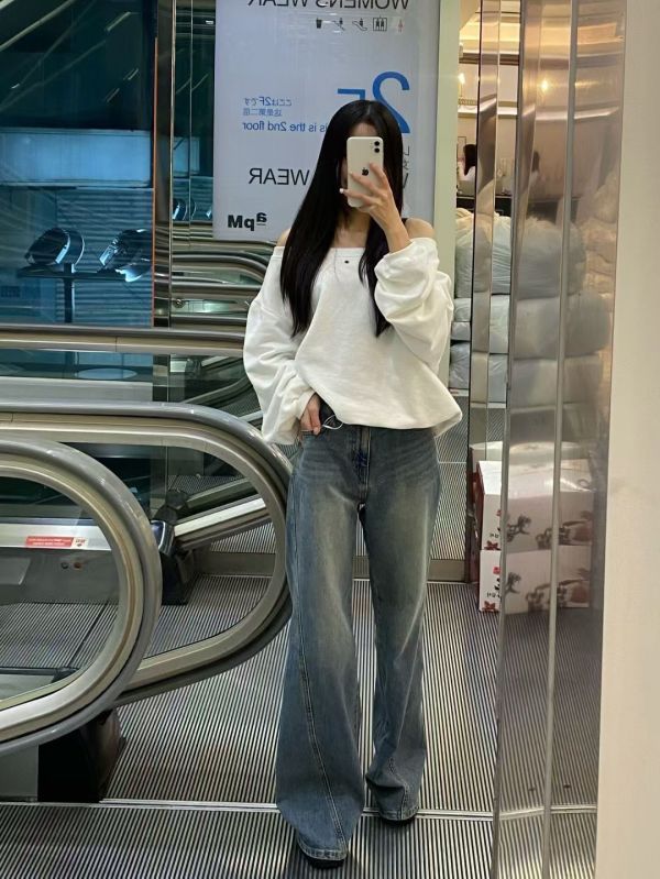 顯瘦直筒牛仔褲 