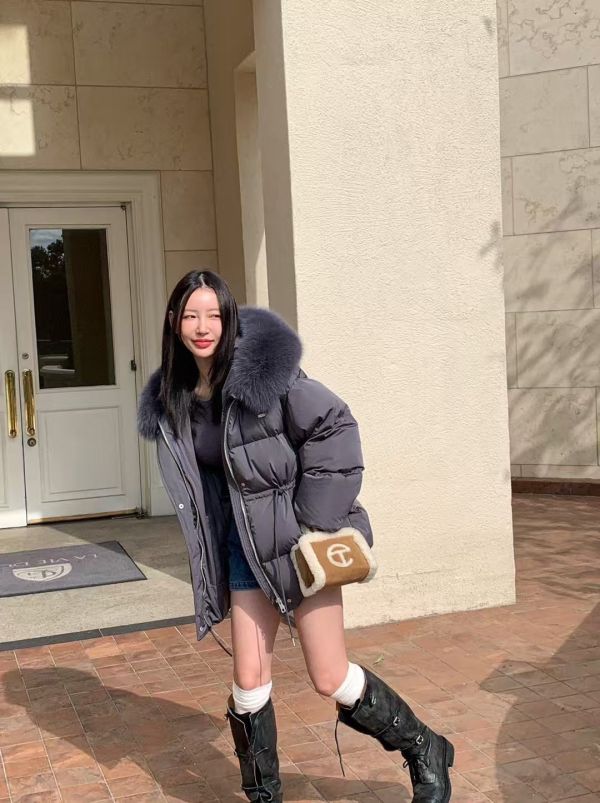 V024.鴨絨狐狸毛保暖外套 