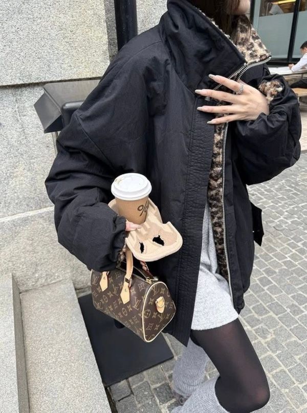 兩穿豹紋水洗軍外套 