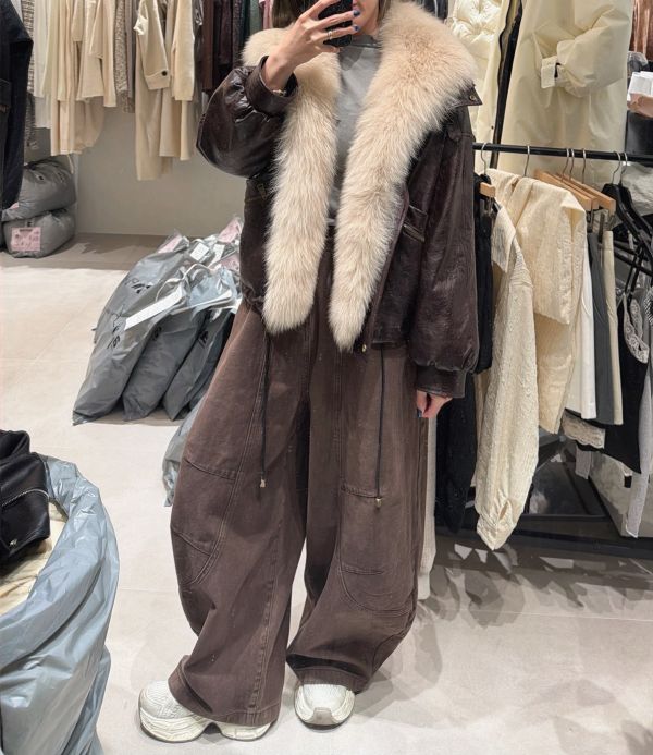 V016.鵝絨狐狸毛外套 