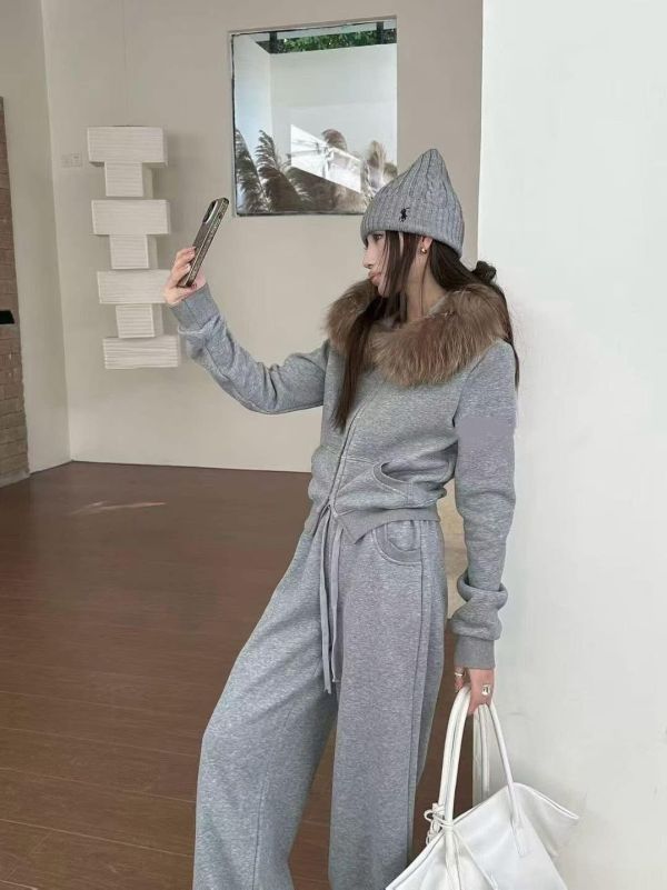狐狸毛領連帽套裝 