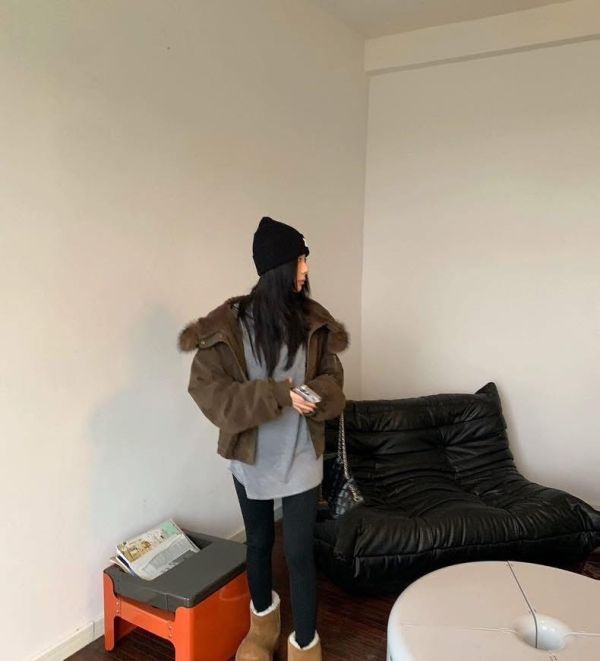 熊熊毛大毛領外套 