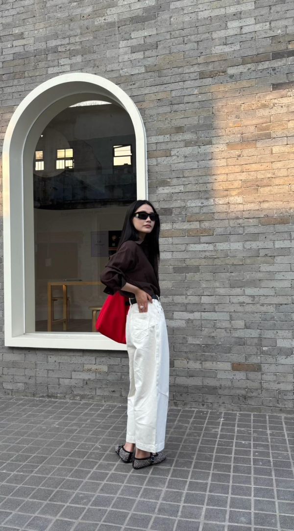 防曬光澤襯衫（棕色） 