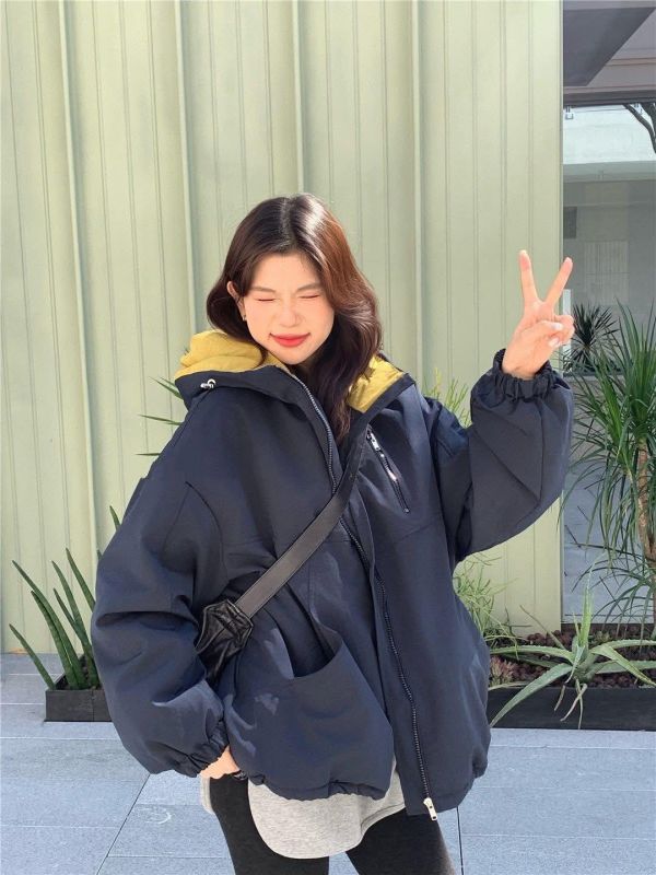 連帽防風內絨外套 