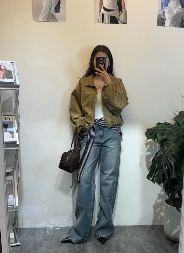 顯瘦直筒牛仔褲 