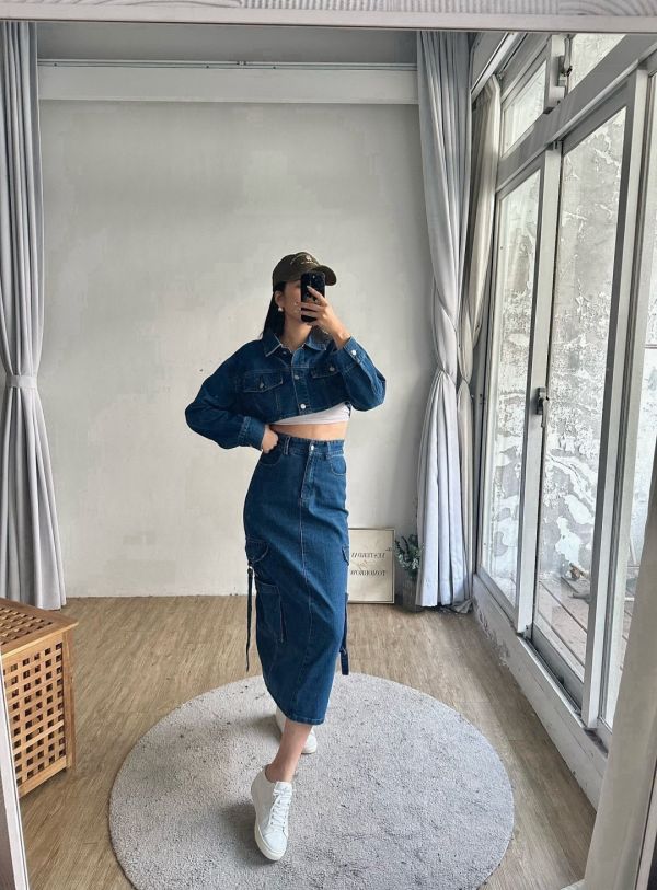 丹寧短版外套 