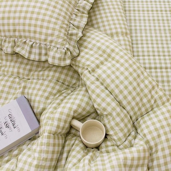 U02.格紋滾邊四季被 