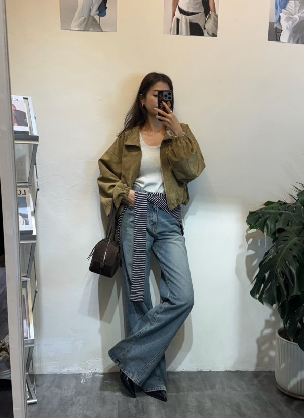 顯瘦直筒牛仔褲 