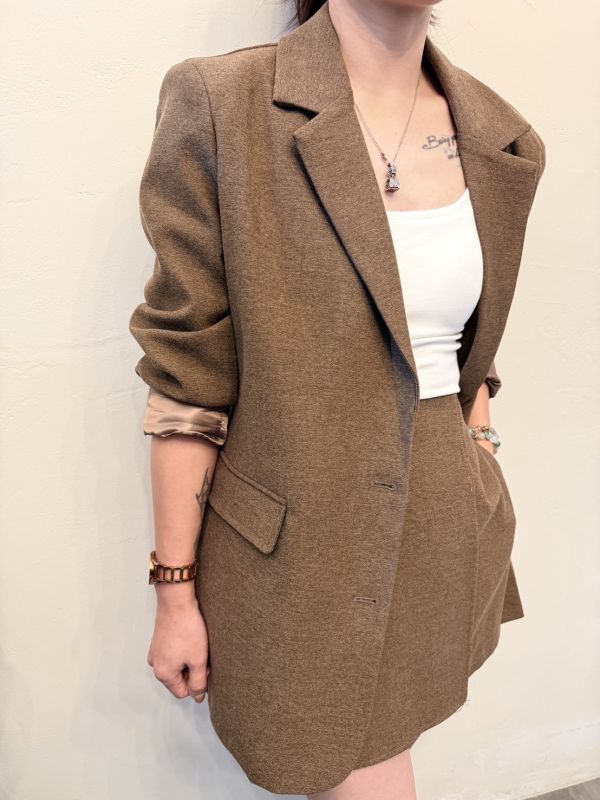 手工西裝短褲裙套裝 