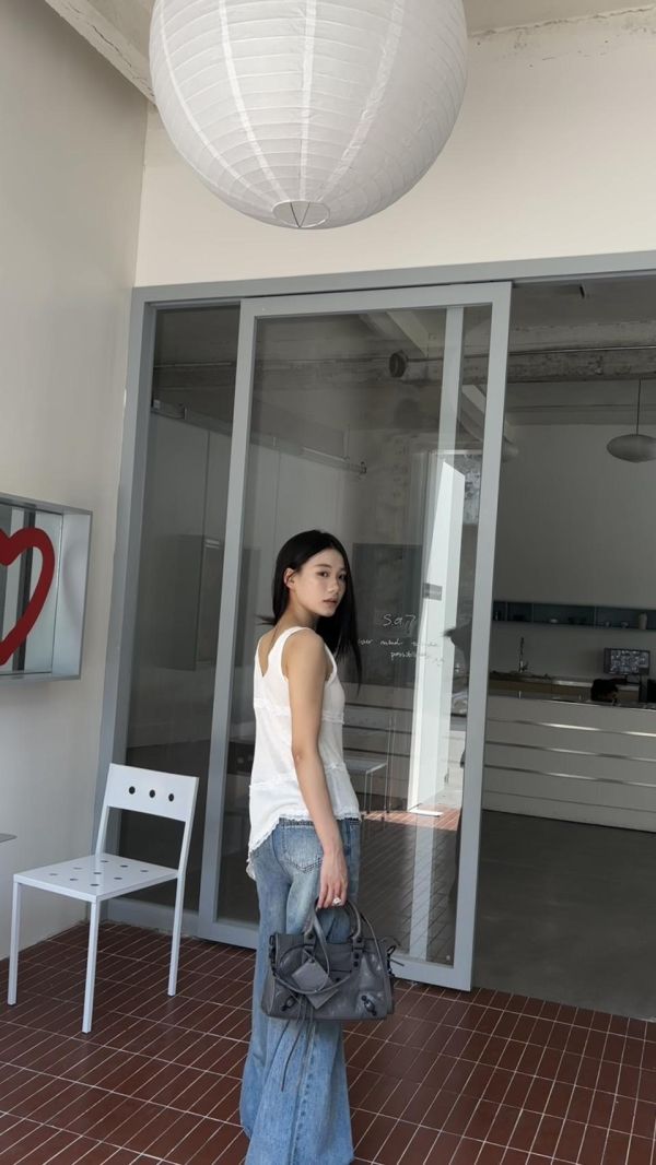 蕾絲拼接背心（白色） 