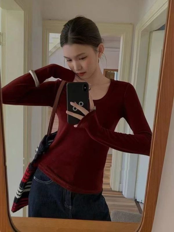 蛋白羊絨打底上衣 