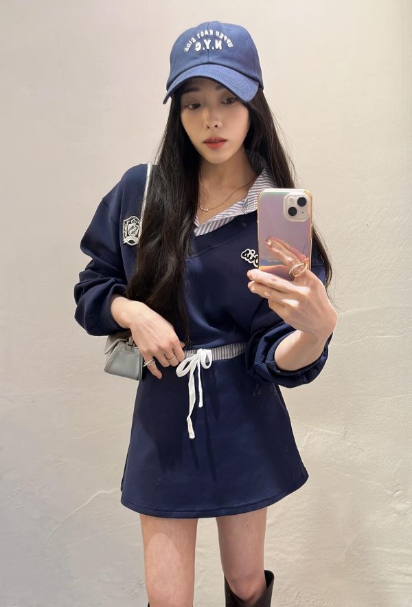 S12.學院風短褲裙套裝 