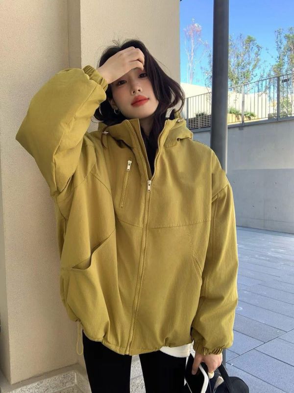 連帽防風內絨外套 