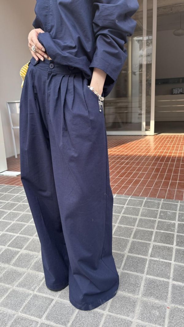 側釦天絲後鬆緊褲 